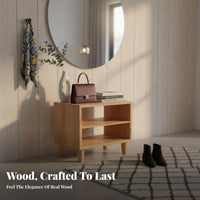Hall Tree with Bench and Shoe Storage Vertical Coat Rack Entryway Organizer Solid Wood Construction 3-in-1 Display Shelf Suitable for Apartment Bedroom Hallway