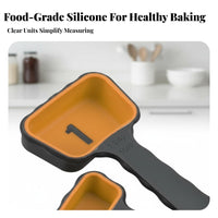 8 Pieces Space Saving Collapsible Measu Loop Cups and Spoons Unrestricted Collapsible Measu Loop Cup Set Heat Resistant for Chefs, Cooking