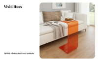 Transparent Look C-Shaped Side Table Minimalist aesthetic Home Furnishing Space-Saving Sofa Stand multi-functional Use for Apartment Dwellers, Design aficionados, Living Room, Bedroom, Small Spaces, Balcony