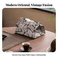 Cloth Tissue Box Cover Elegant Design Brocade Tissue Pouch Easy to Refill Chinese Design Napkin Holder for Tea Lovers, Living Room, Car, Office