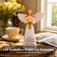 Engraved Retirement Message Resin Angel Statue Tabletop Angel Figurine Detailed Design Home Decor Gift Idea