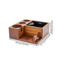 Wooden Espresso Grounds Container with Built in Espresso Grounds Container Compact Countertop Coffee Organizer