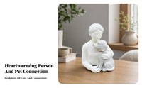 Person Dog Figurine Person and Dog Figurine Compact Details Home Decor for Tabletop Display, Entryway