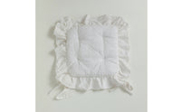 Ruffled Chair Cushion Square Chair Pad with Ties Padded Easy-to-Tie for Dining Chairs