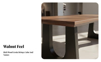 original edge untreated perimeter Slab Table hardwood Wood Conference Desk Walnut Finish Workstation for Design aficionados, Office Managers, Living Room