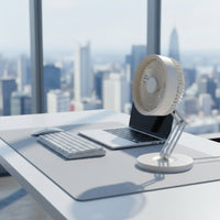 Brushless Engine Rechargeable Desk Fan Portable Desk Fan with Metal Stand Foldable Cooling Device Quiet for Students, Office Workers, Dorm Room
