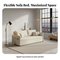 Modern Minimalist and design Pull-expandable textile Sofa Bed Space-Saving convertable Pull-expandable Loveseat multi-functional Sleeper Couch Extendable for Apartment Dwellers, Students, homeowners, Small areas, Living Room, Home Office, Basement