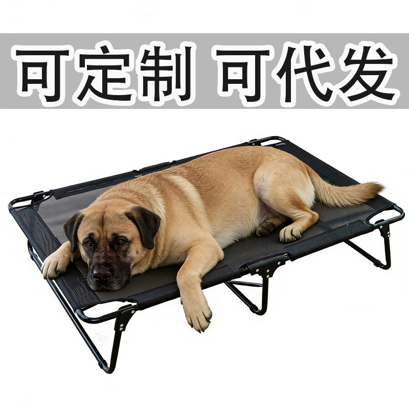 Foldable Elevated Dog Bed with Breathable Mesh, No Assembly Required