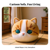 Expanded Polypropylene Particle Filling Cartoon Rabbit Beanbag Removable and Washable Cover Lazy Sofa Lounger High Elasticity Lazy Floor Sofa Hidden Zipper for Family, Teens, Adults, Balcony, Bedroom, Playroom, Living Room
