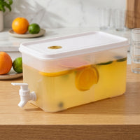 Rectangular Beverage Dispenser with Tap Compact Beverage Dispenser with Spigot BPAclear of Phthalate-Free Jug Clear for Family Gatherings