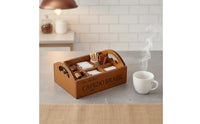 6 Slot Storage Box Farmhouse Wooden Storage Holder Distressed Finish Wood Desk Organizer for Vanity