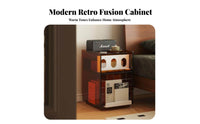 Rippled Door Cabinet mid-centuryera Modern Design Nightstand Space-Saving