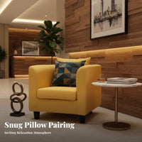 Space Saving Upholstered Club Chair Minimalist Design Sofa Soft Feel Upholstery Armchair Comfortable Cushioning for Apartment Dwellers, Homeowners, Business Owners, Small Areas, Internet Cafe, Living Room, Hotel Lobby