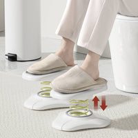 Spring Footrest Curved Foot Stool with Spring Portable Footstool Comfortable Ottoman Sturdy for Office, Toilet