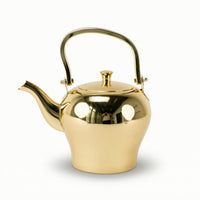 Teapot with Curved Spout Polished Kettle with Arched Handle Tabletop Tea Kettle for Kitchen Counter