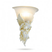 Vintage Angel Sconce with Glass Shade Decorative Angel Wall Lamp Warm Soft for Hallway