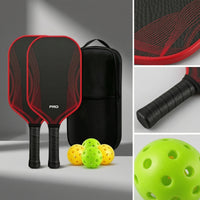 2 Pieces Pickleball Paddle Set with Carry Bag Non-Slip Carry Bag Balanced