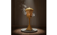 Lidded Incense Censer Antique Finish Gold Hollow Incense Burner Home Decor