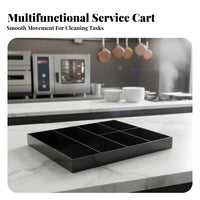 Multifunctional Hotel Service Cart Easy to Clean Hotel Linen Trolley Large Capacity Plastic Multi-Function Cleaning Cart Effortless-Rolling Casters for Housekeeping Personnel, Janitors, Cleaners, Restaurant, Hospital, Office Buildings