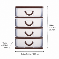 Mini drawer organizer, transparent storage box with lid, 5L capacity, for desk & office