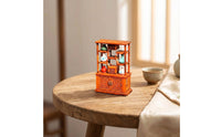 Diorama Cabinet 1/64 Scale Miniature Cabinet Shelf Traditional Chinese Furniture Wood-Grain for Hobbyists, Micro Landscape