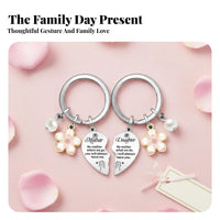 2 Pieces Mother Daughter Keychain Set Stainless Steel Mother Daughter Keychain
