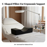 Breathable & Skin-Friendly Eyelash Extension Pillow Soft Velvet Cover U-Shaped Lash Pillow Side Pockets for Estheticians, Spas, Home Studios