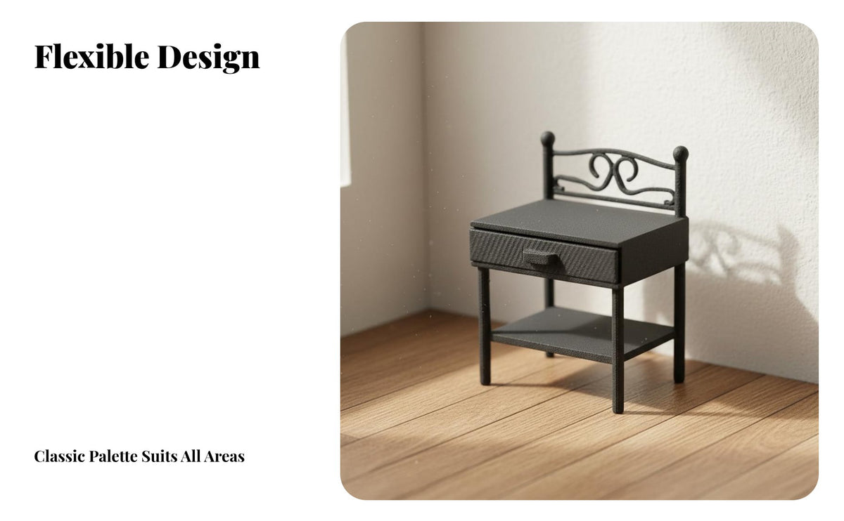 Dollhouse Bedside Table Realistic Design Miniature Nightstand High Detail Miniature Bedroom Furniture for Hobbyists, Kids, Dioramas, Room Boxes