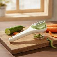 Stainless Steel Vegetable Peeler with Collection Cup Serrated Handheld Vegetable Peeler with Container Sharp Easy to Clean for Home Cooks, Kitchen, Meal Prep
