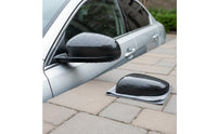 2 Pieces Carbon Fiber Mirror Cover Clip-over Installation Bullhorn Design