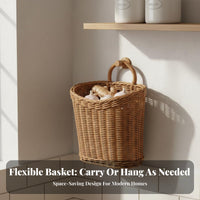 Vintage Design Kitchen Wall Basket Integrated Handle Kitchen Hanging Basket Space-Saving for Homemakers, Homeowners, Pantry, Hallway
