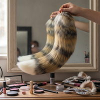 Real Fox Tail Keychain for Hanfu and Cosplay Outfits, Handmade Plush Accessory