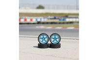 1/28 RC Car Wheels and Tires Five-Spoke RC Car Wheels Rubber Tires Lightweight for Hobbyists