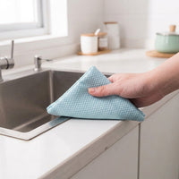 Fish Scale Microfibre Cloth, Highly Absorbent Cleaning Cloths for Glass and Mirrors, Reusable Microfiber Blend