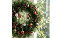 12 Pieces Bell with Hanging Loop Hammered Christmas Bell Ornament Slotted for Garlands