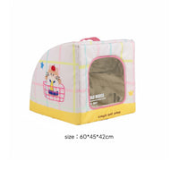 Soft-Sided Pet House Padded Cooling Pet House Transparent Window for Dogs, Cats, Indoors