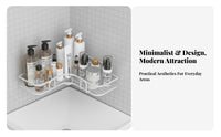 Space-Saving Design Adhesive Corner Shelf Drilldrill-Less Installation Bathroom Accessory No Drilling Storage Rack Strong Load-Bearing for Homeowners, Students, Families, Powder Room, Kitchen