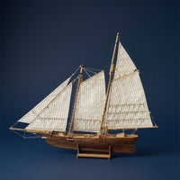 Wooden Sailboat Kit DIY Sailing Boat Model Cut for Desk, Adults, Beginners