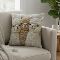 Soft Short Soft Alpaca Pillow Cover Machine Washable Alpaca Print Pillowcase Hidden Zipper Decorative Throw Pillow Cover Fade-Resistant for Creature Lovers, Kids, Bedroom, Living Room, Car