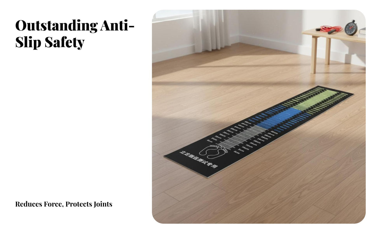 Standing Long Jump Mat Clear Markings Physical Exam Jump Mat Sturdy Athletic Gear for Students, PE Teachers, Indoor, School, Athletic Competitions
