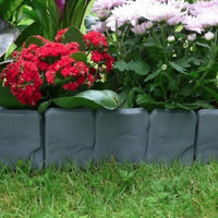 Fake Stone Garden Fence Weatherproof Interlocking Garden Fence Border for Yard