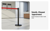Retractable Belt Stanchion Heavy-Duty Base Crowd Control Stanchion Rustproof Retractable Belt Barrier for Venue Managers, Airports, Banks, Exhibitions