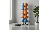 Freestanding Ball Storage Rack Five-Tier Ball Storage Rack Double-Row for Daycares, Training Areas