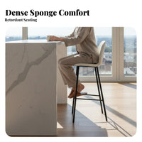 Nordic Design Modern Bar Chair with Backrest Light Luxury High Stool Stable Base Counter Seating Built-in Footrest for Adults, Homeowners, Restaurant Owners, Reception Area, cafe, Kitchen Island, Dining Room