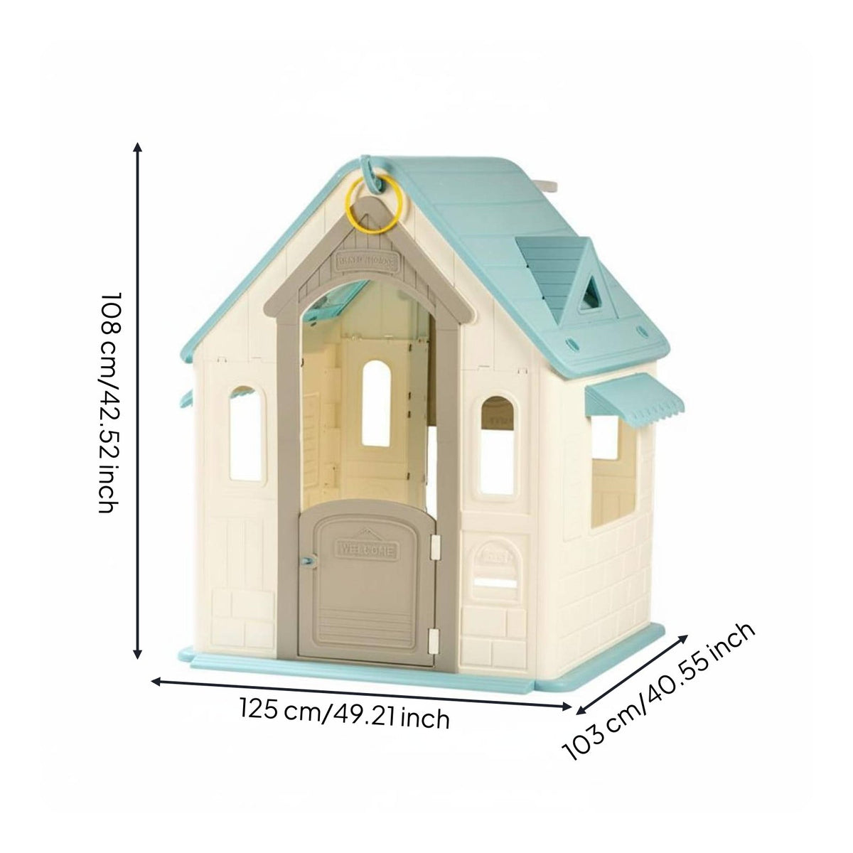 Multifunctional Children's Game House Easy Assembly Kids Activity Playhouse Sturdy Indoor Plastic Playhouse Develops Intelligence for Toddlers, Babies, Playroom