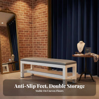 Padded Shoe Bench Multi-Purpose Padded Entryway Bench adaptable Use Long Stool for Homeowners, Business Owners, dressing area, Bedroom, Retail outlet