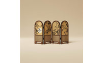 Vintage Design Folding Screen Ornament Elegant Bamboo Folding Screen Compact Tabletop Bamboo Divider Portable for TV Cabinet