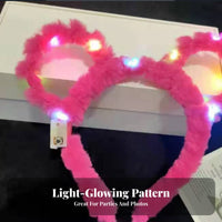 Light-up Ear Headband Party Favor Glowing Ears Headband Glow Soft Ear Headwear for Kids, Girls, Theme Parks, Night Events, Concerts