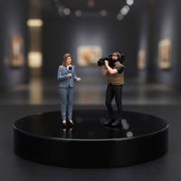 2 Pieces Reporter and Cameraman Figure Set Resin Reporter and Cameraman Figures Realistic Miniature Scene with Figures for Collectors, Display Shelves