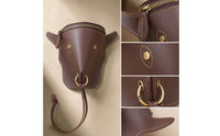 Bull Shaped Head Waist Bag Versatile PU Leather Belt Pouch Retro Design Fanny Pack for Casual Outings